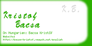 kristof bacsa business card